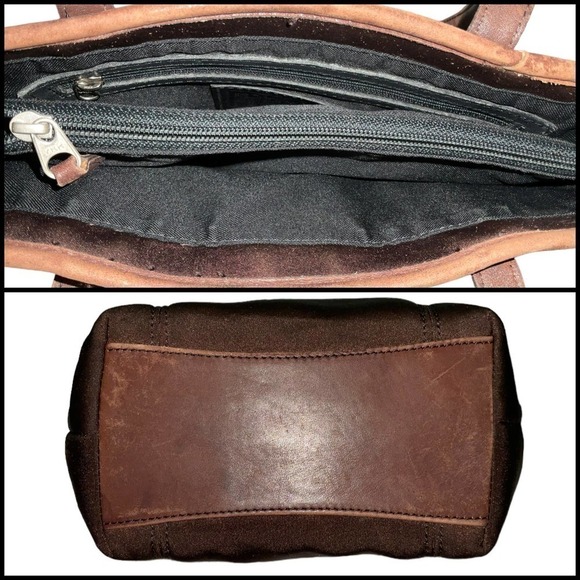 Coach Vintage Neoprene And Leather Brown Tote Bag Purse With Hangtag - Picture 6 of 15